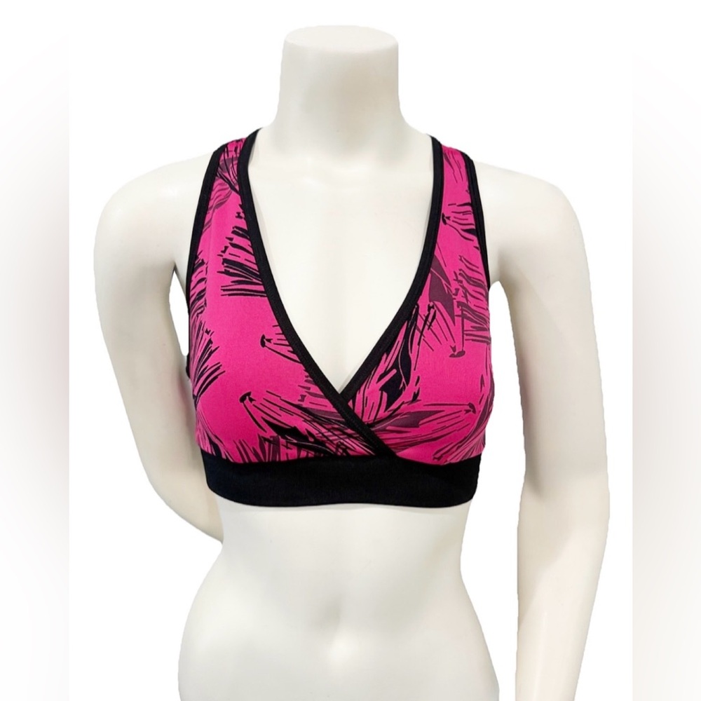 Zumba Wear Sports Bra Medium Pink Black Racerback Activewear